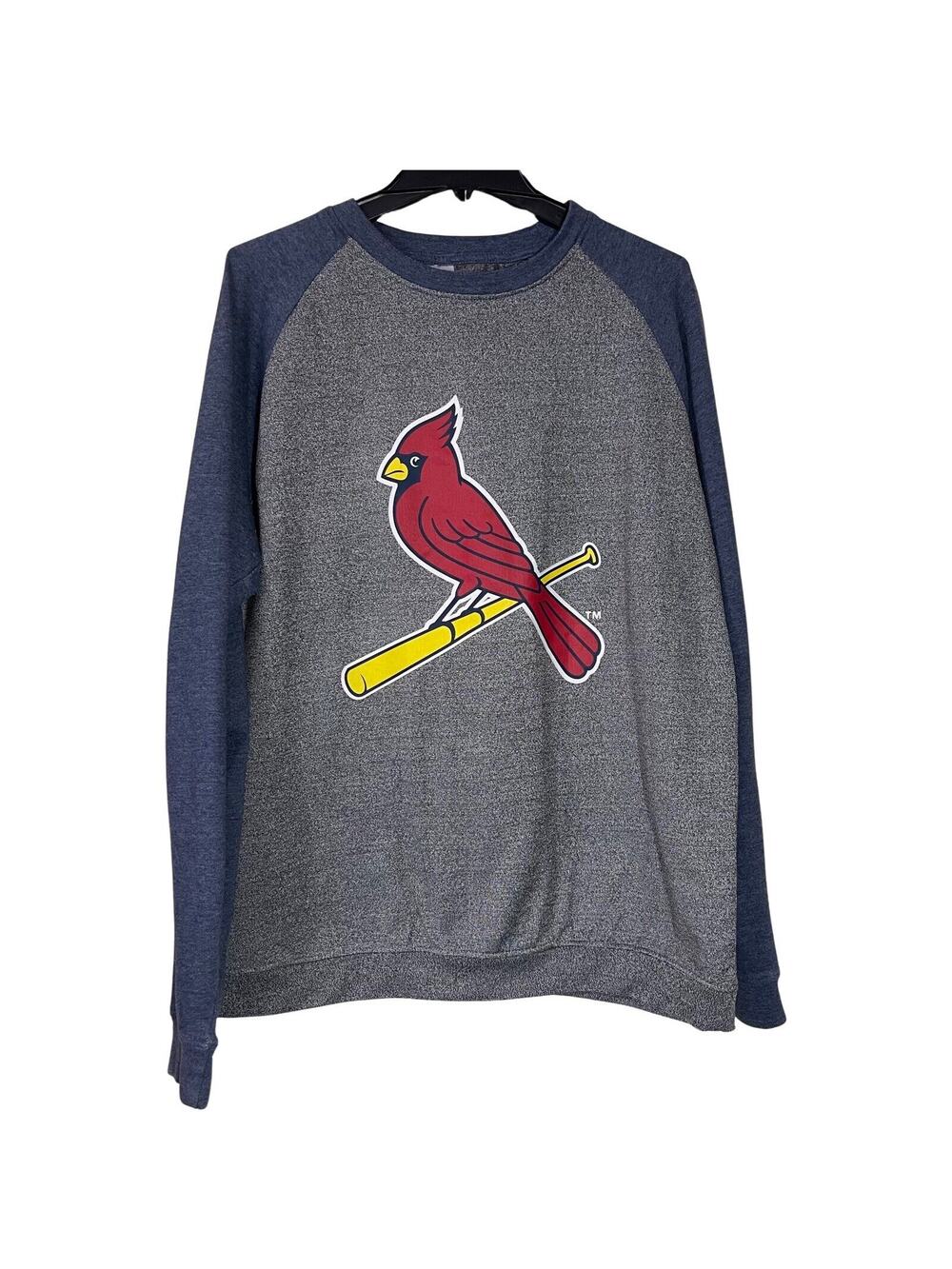 St Louis Cardinals Sweatshirt Adults Size XL Blue Gray Raglan Long Sleeve Logo